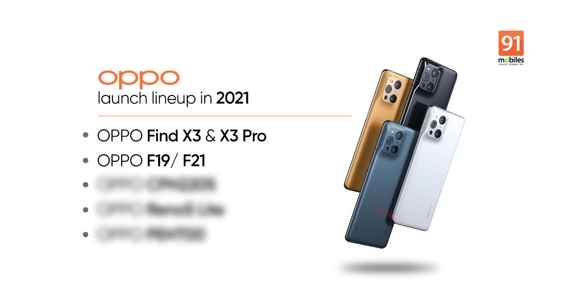 OPPO new mobile phones launching in 2021: OPPO F19, Find X3 series, Reno 5 Lite, and more