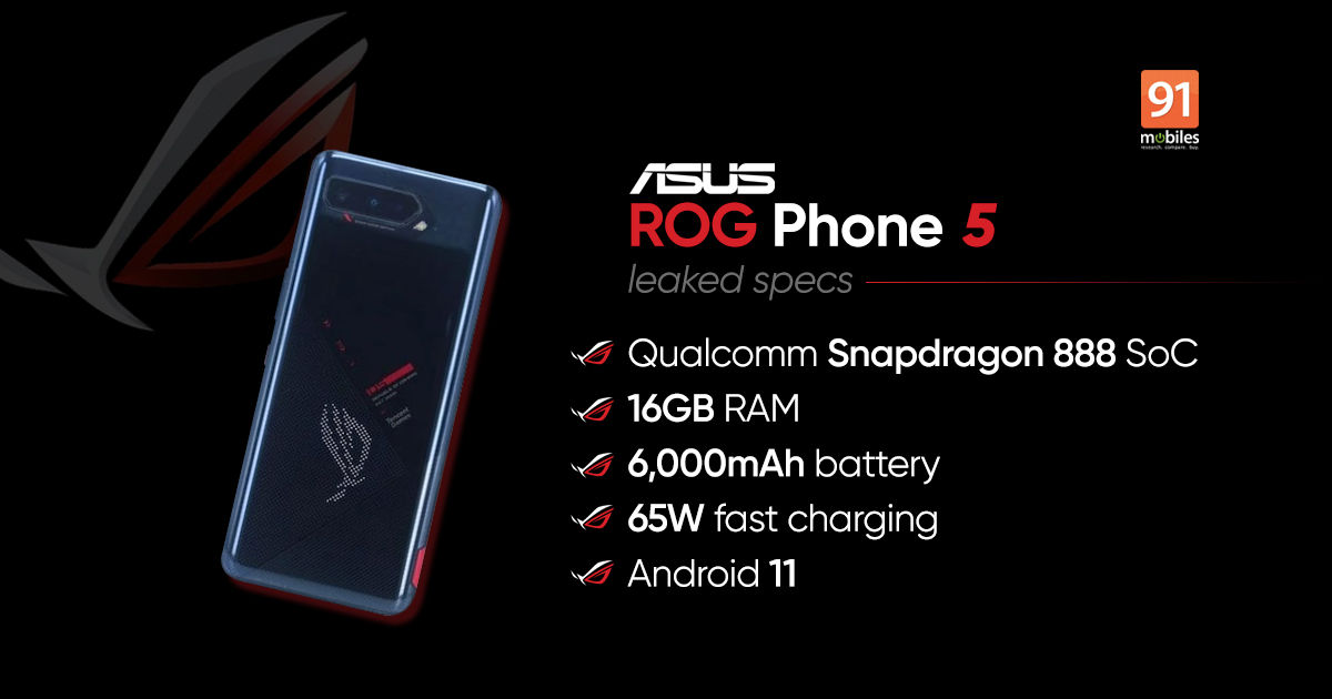 ASUS ROG Phone 5 leaked specs 
