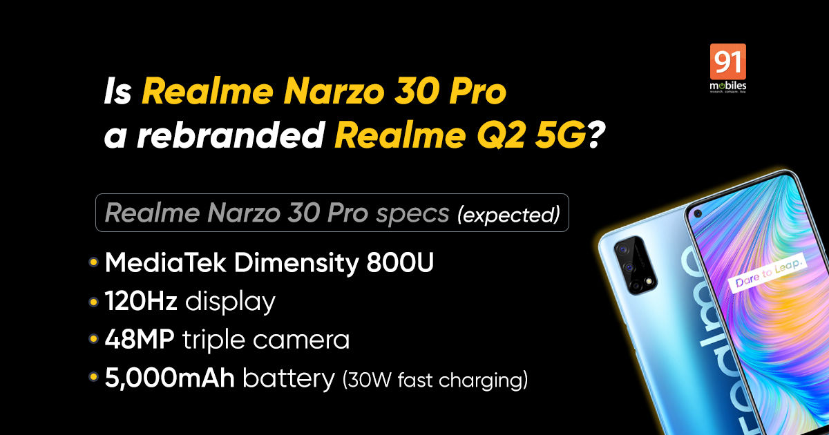 Realme Narzo 30 Pro 5G specifications will be similar to Realme Q2 5G