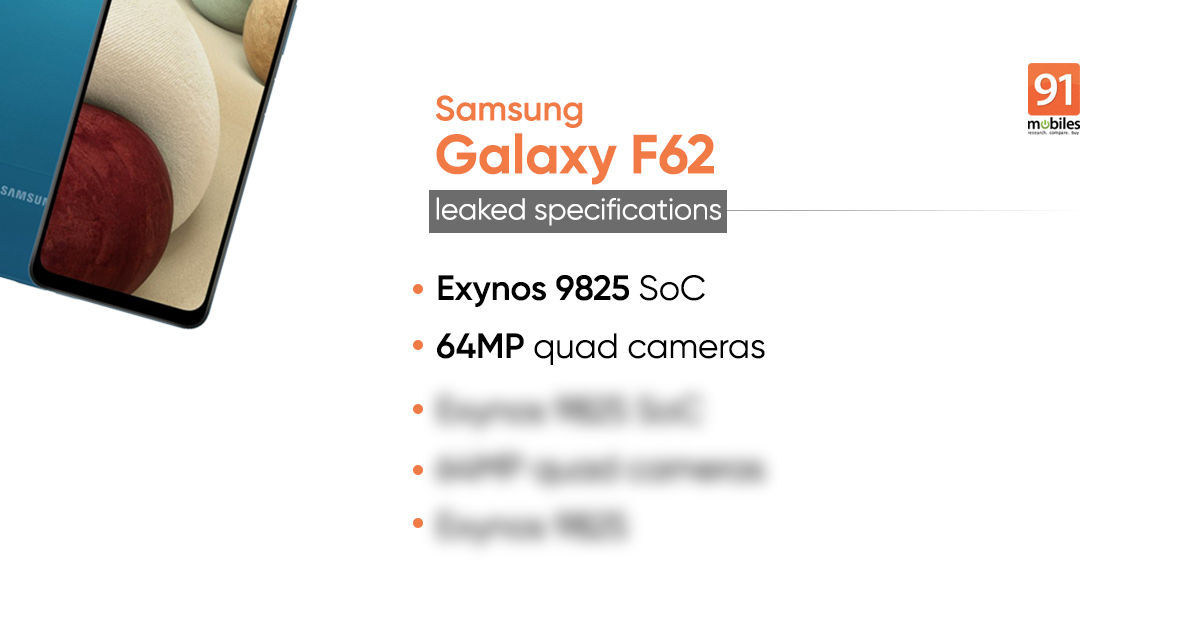 Samsung Galaxy F62 specs tipped: 7,000mAh battery, AMOLED display, and more