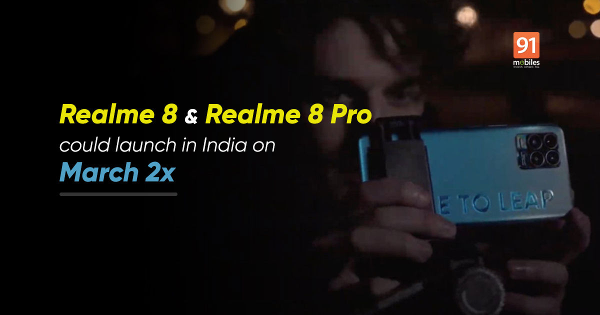 Realme 8 and Realme 8 Pro India launch date leaked