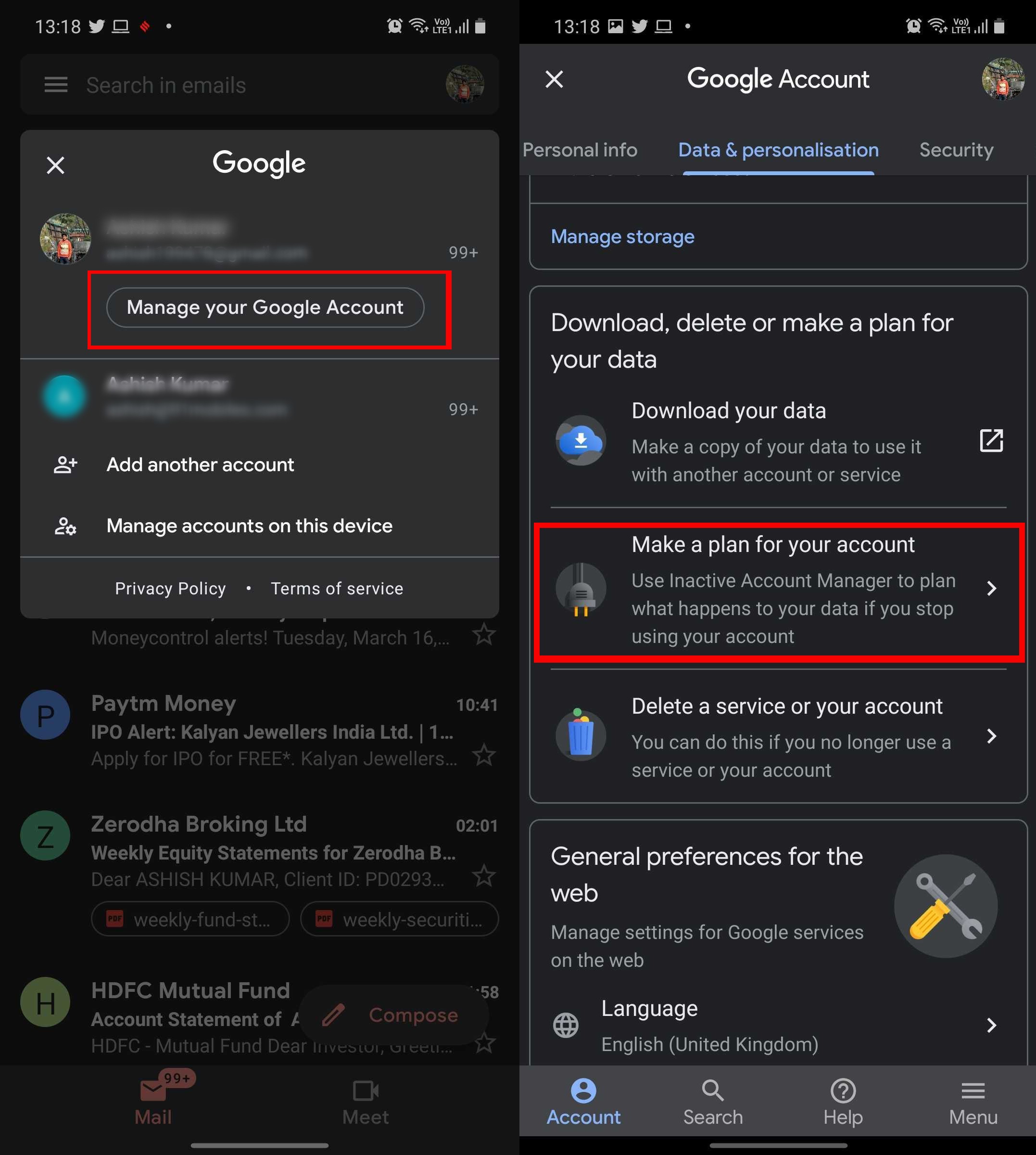 How to backup gmail account