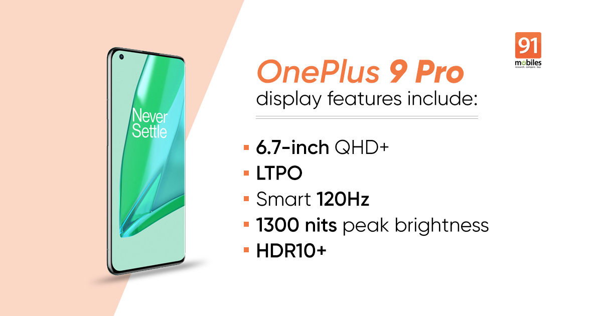 OnePlus 9 Pro display specs confirmed: 120Hz refresh rate, LTPO screen, QHD+ resolution, and more