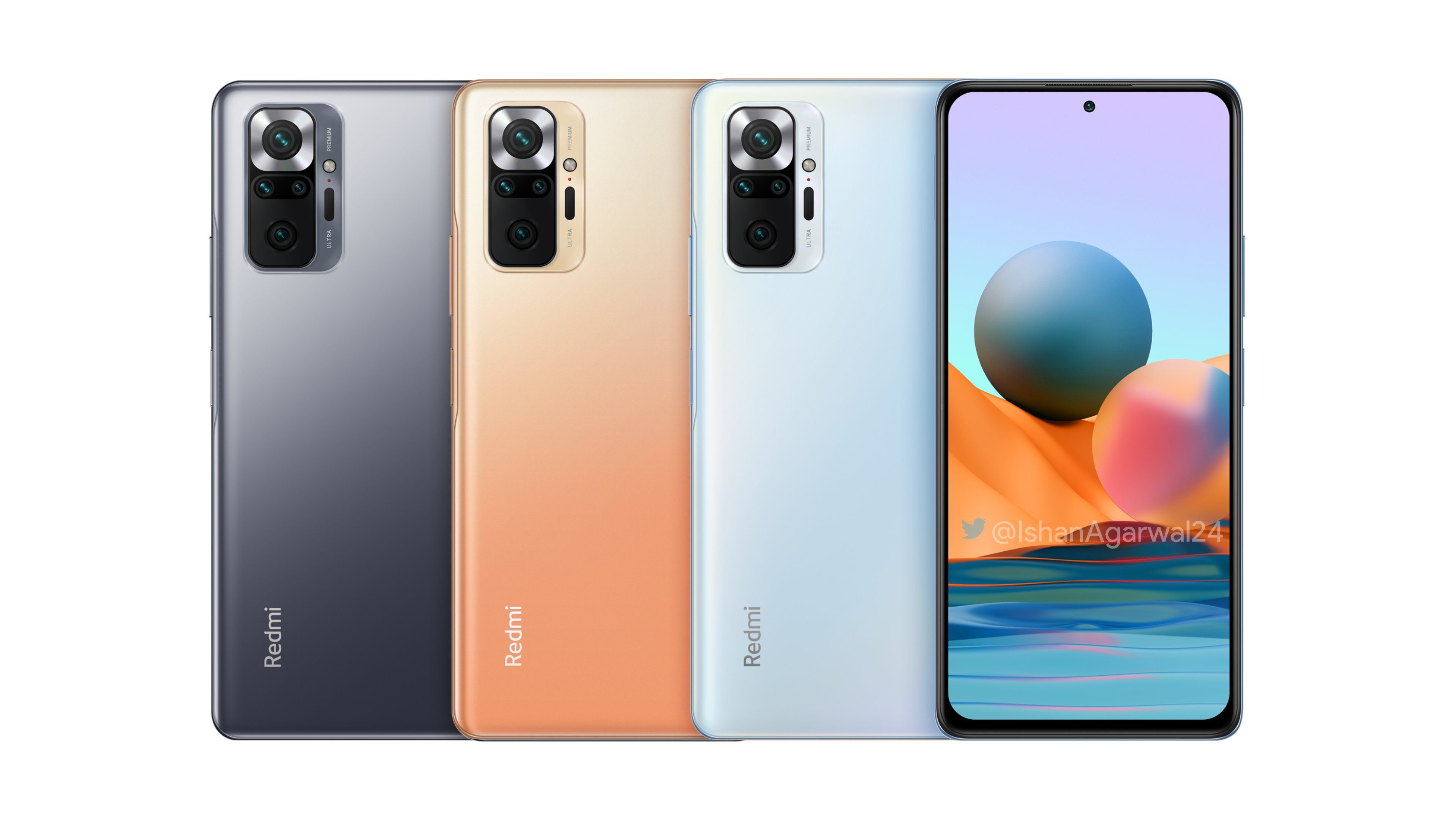 Redmi Note 10, Redmi Note 10 Pro, Redmi Note 10 Pro Max renders and specs leak out