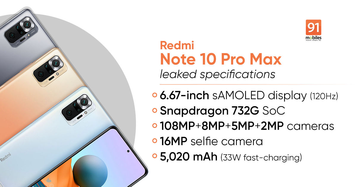 Redmi Note 10 Redmi Note 10 Pro Redmi Note 10 Pro Max Renders And Specs Leak Out