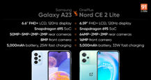 Samsung Galaxy A23 vs OnePlus Nord CE 2 Lite comparison: price in India, design, specifications