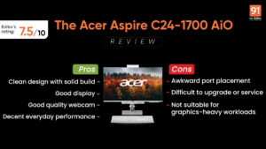 Acer Aspire C24-1700 AiO review: A stylish no-nonsense AiO for everyday use