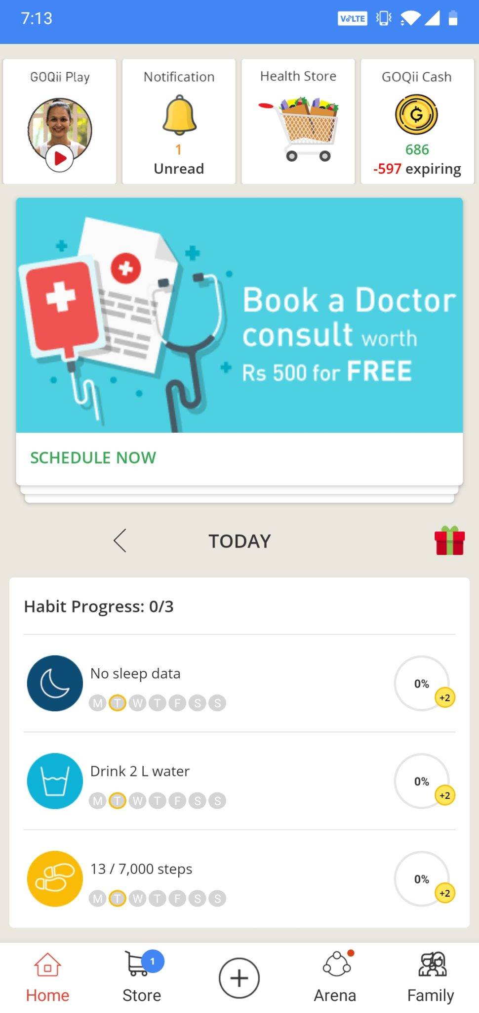 Goqii Vital App UI 1