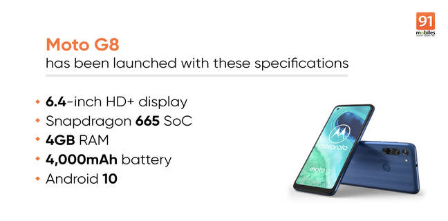 moto g8 launch price specifications