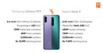 Samsung Galaxy m11 vs redmi note 9