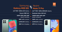 Samsung Galaxy M33 vs Redmi Note 11 Pro comparison
