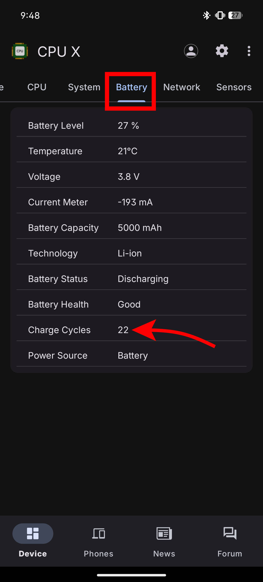 Check battery health on Nothing and Motorola