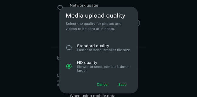 WhatsApp HD Image Quality