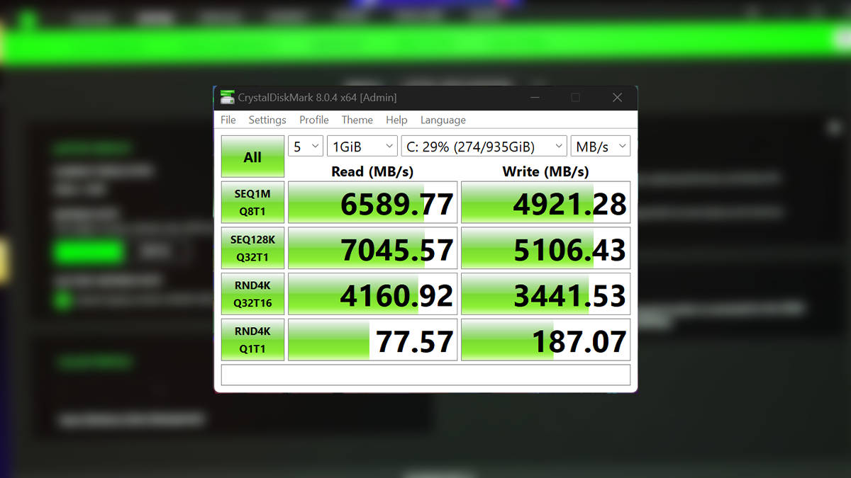 Razer Blade 14 SSD CrystalDiskMark 8