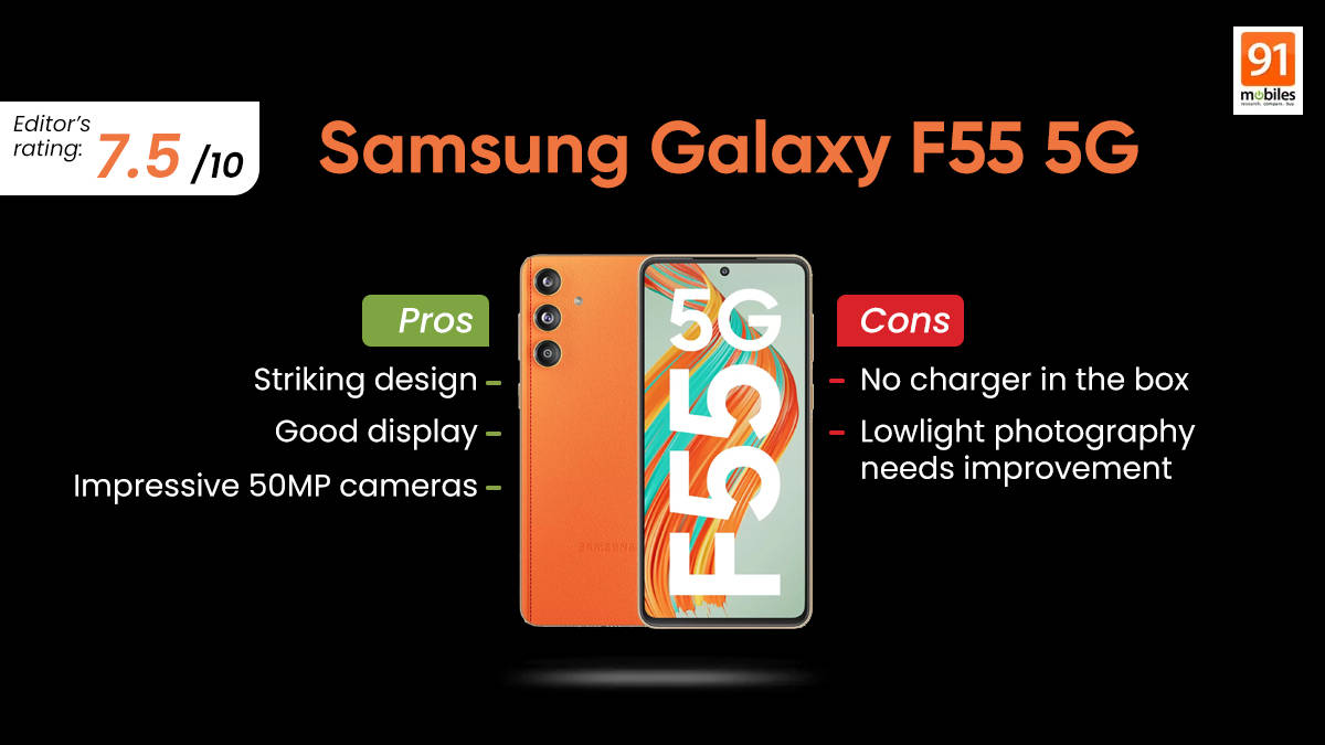 Samsung Galaxy F55 5G Review Pros and cons, Verdict 91Mobiles