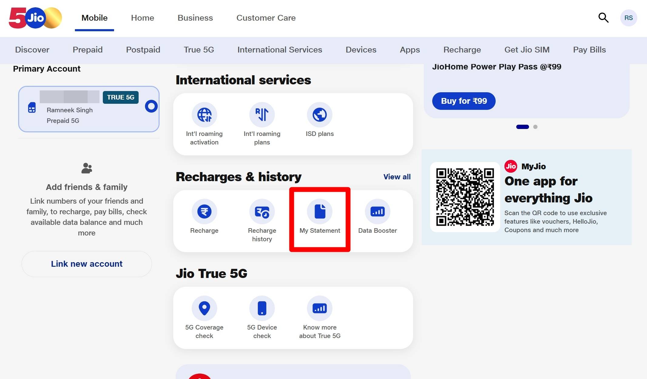 Check Jio call history using website (2)