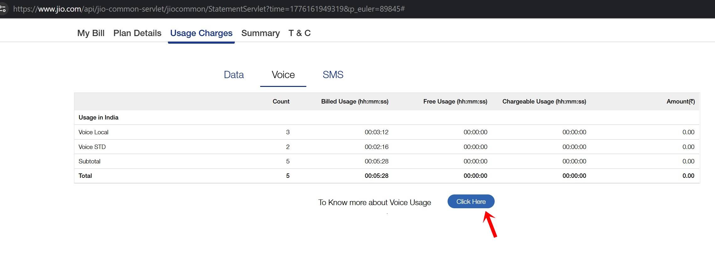 Check Jio call history using website (2)
