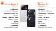 Lava Agni 3 vs Nothing Phone 2a