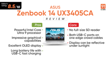ASUS Zenbook 14 UX3405CA Review: Core Ultra Power, OLED Finesse