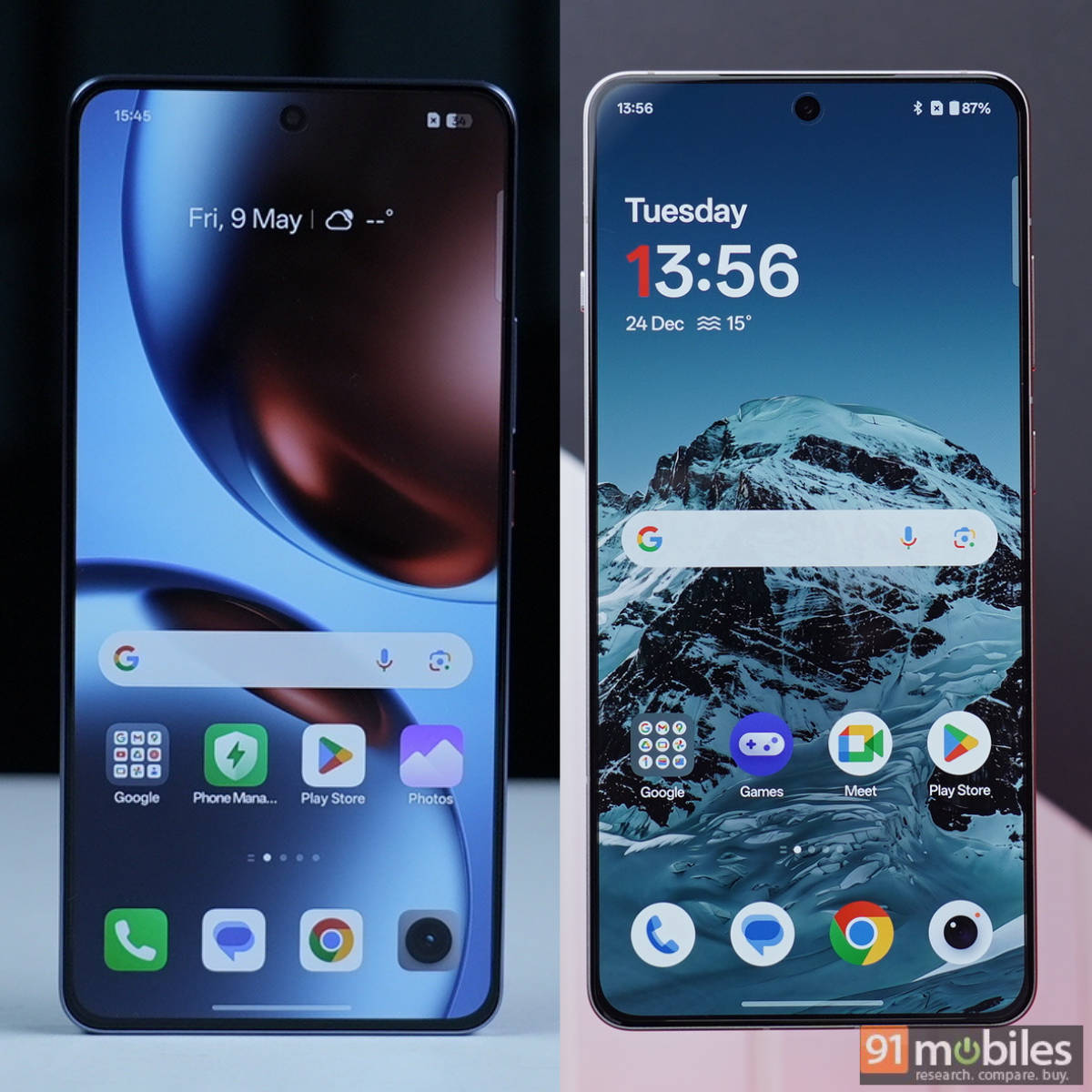 Realme GT 7 vs OnePlus 13R display