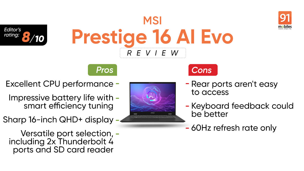 MSI Prestige 16 AI Evo Review: Ultra Efficient or Ultra Hype?