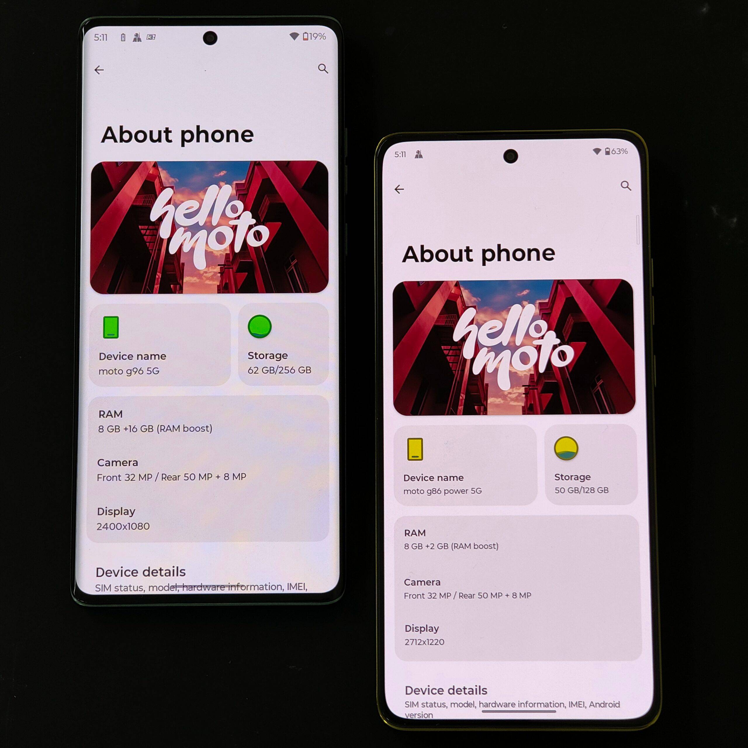 Moto G86 Power vs G96 software