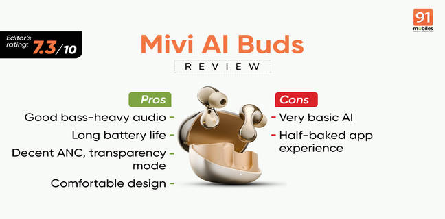 Mivi AI Buds review: heavy bass, light AI