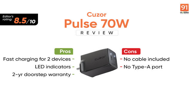 Cuzor Pulse 70W GaN Charger review: more power to you