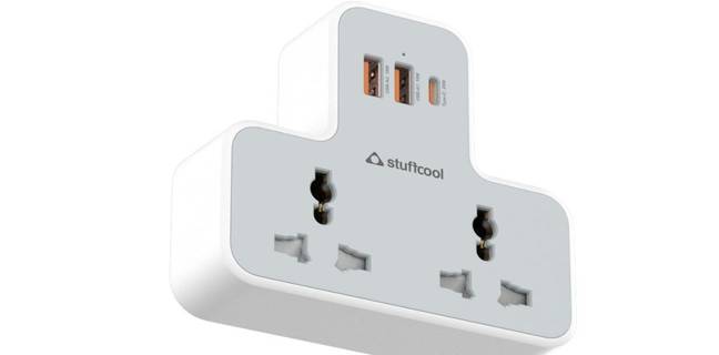 Stuffcool launches Charge T dual-socket universal multi plug with built-in 20W GaN charger