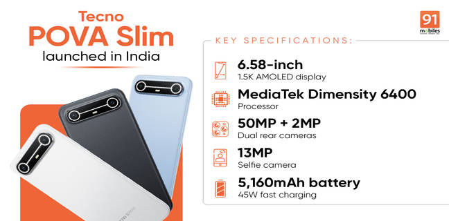 Tecno Pova Slim debuts in India as world’s slimmest 3D curved display phone with a 5,160mAh battery