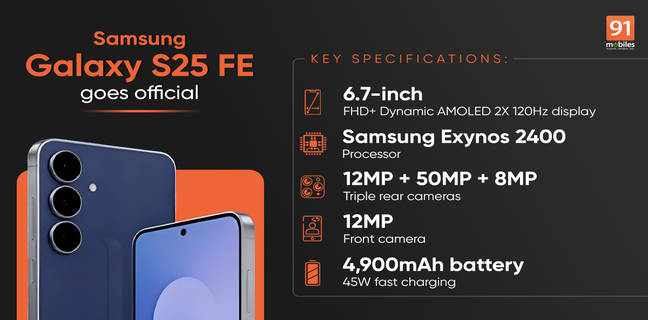 Samsung Galaxy S25 FE launched: affordable flagship with bigger battery, 45W charging, and 7 OS upgrades