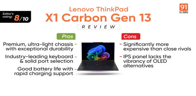 Lenovo ThinkPad X1 Carbon Gen 13 Review: Lightweight, Powerful, Pricey