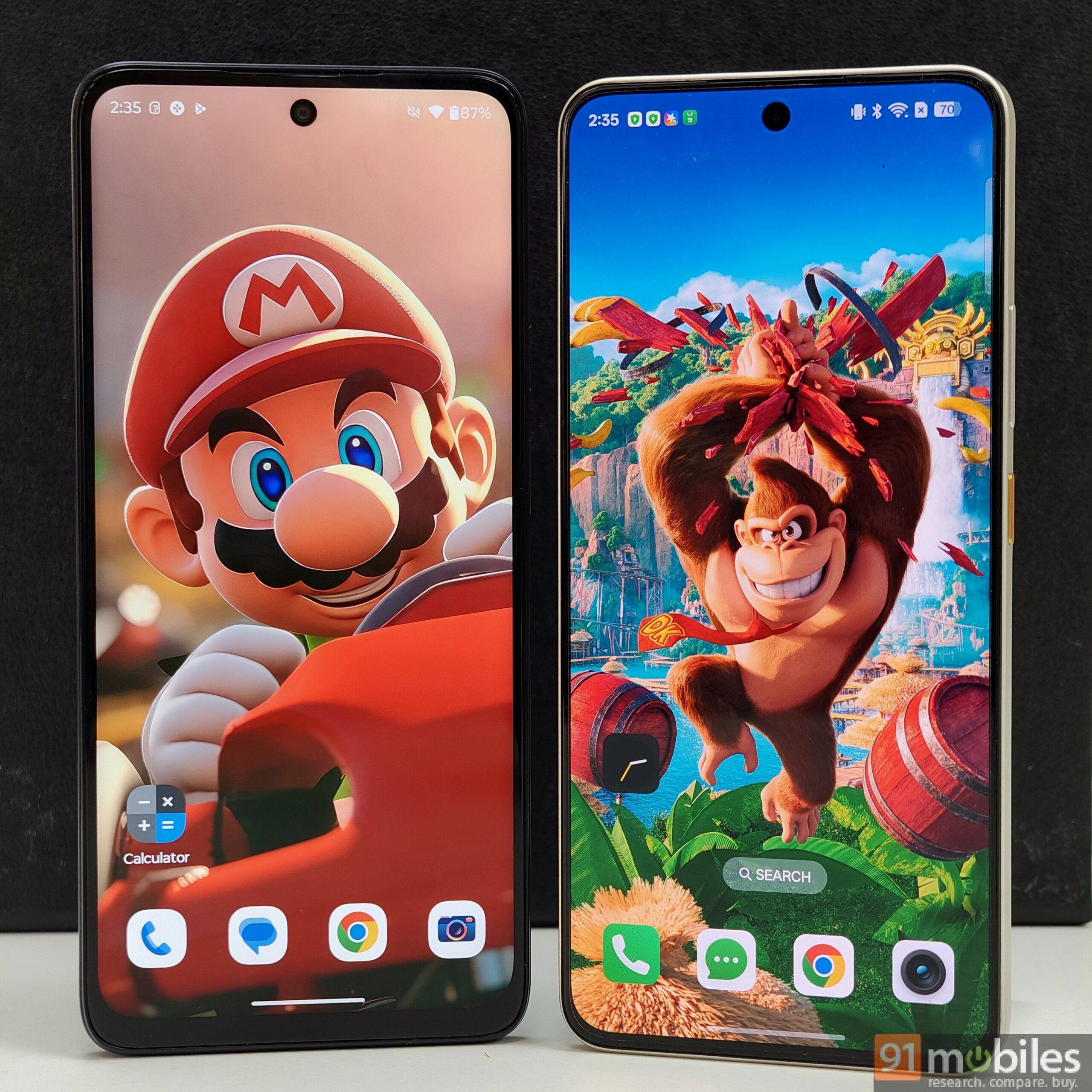 Moto G67 Power vs Realme P4 display