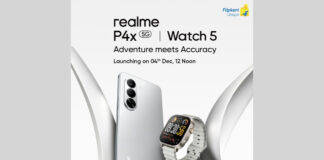 Realme P4x confirmed to launch with Realme Watch 5 in India on December 4th