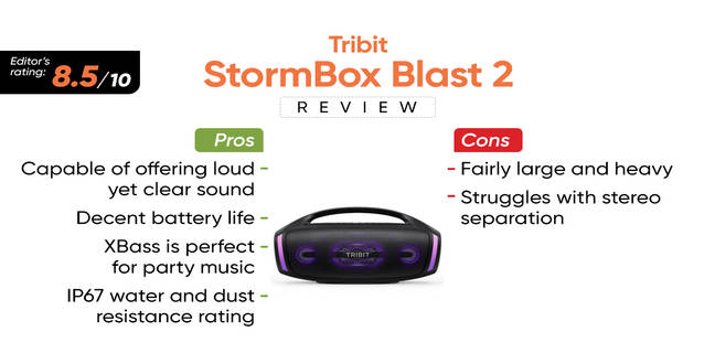 Tribit StormBox Blast 2 review: thumping sound at a reasonable price