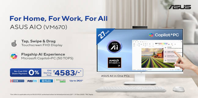 ASUS Introduces VM670KA, Marking Its First Copilot+ All-in-One PC Launch in India