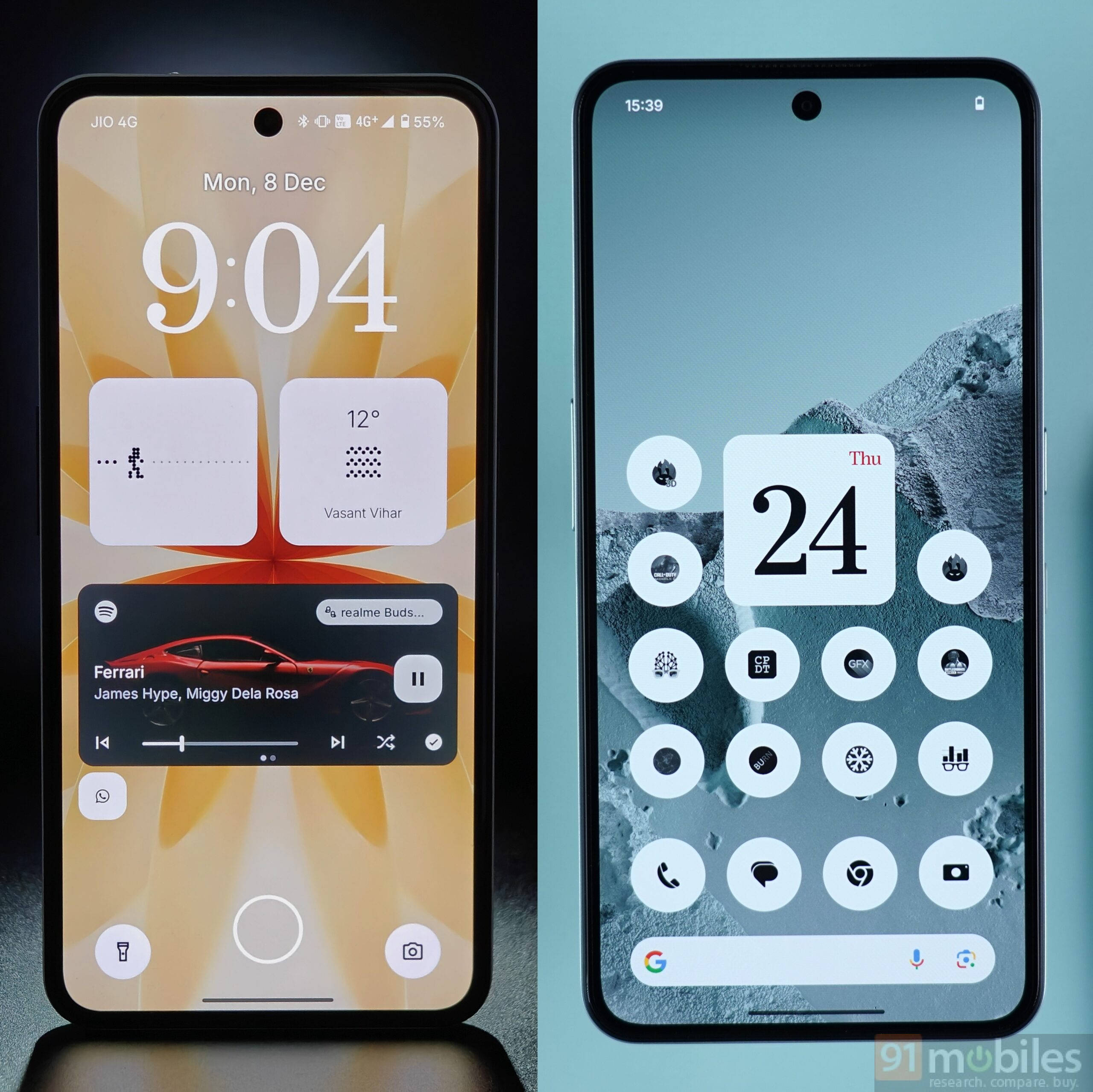 Nothing Phone (3a) Lite vs CMF Phone 2 Pro display