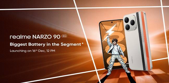 Realme Narzo 90, Narzo 90x launching in India on December 16th with 7,000mAh battery, 50MP cameras, 144Hz display, and more