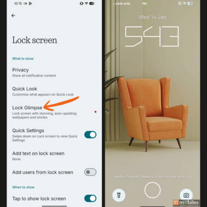 Nothing OS 4 Lock Glimpse