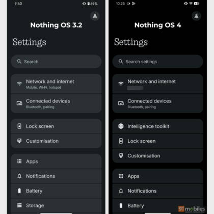 Nothing OS 4 dark mode