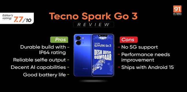 Tecno Spark Go 3 review: plays it safe