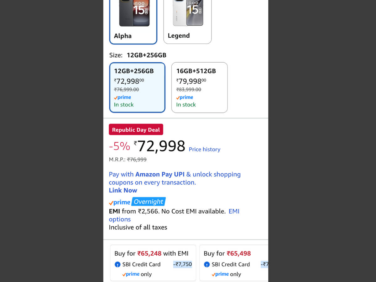 iQOO 15 republic day sale deal
