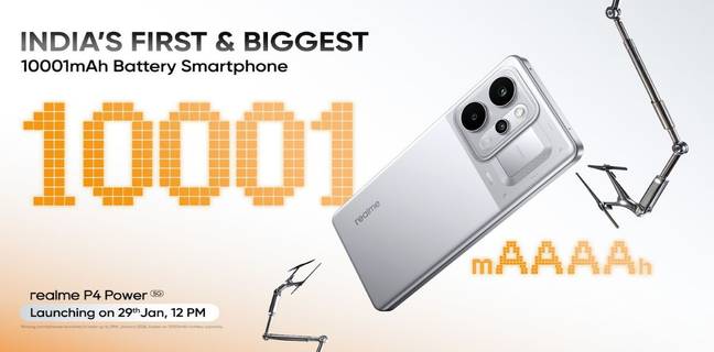 Realme P4 Power with a 10,001mAh battery to launch in India on January 29th