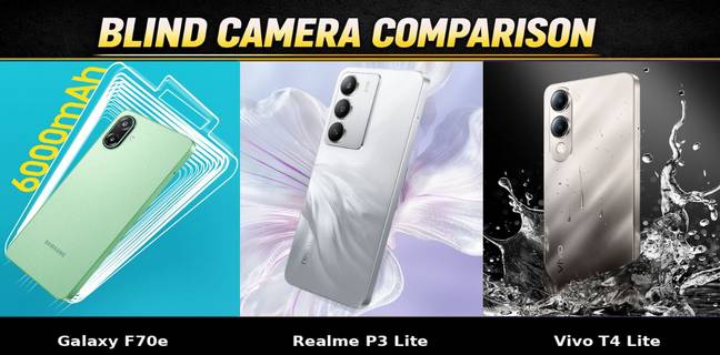 Samsung Galaxy F70e vs Realme P3 Lite vs Vivo T4 Lite blind camera comparison (Rear Cameras)