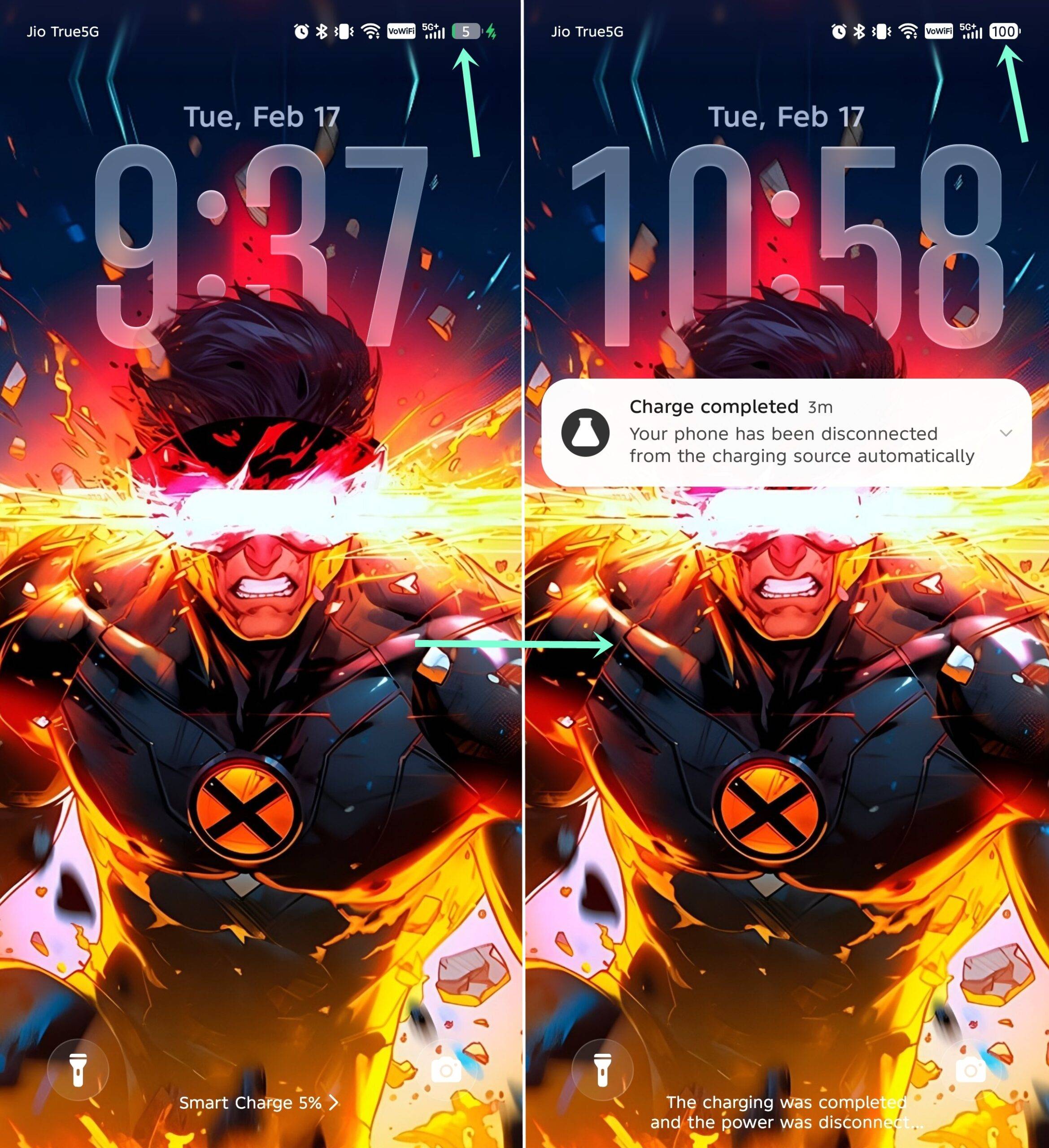 Infinix Note Edge charging test