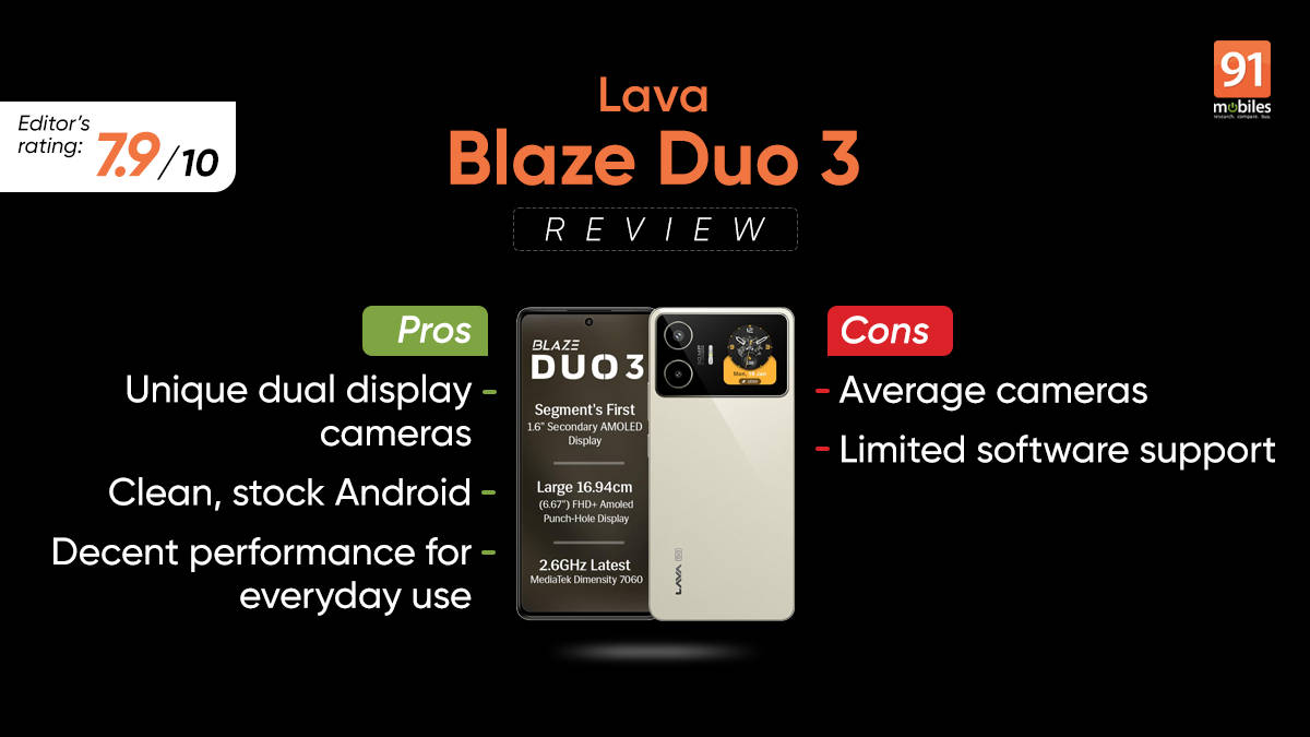 Lava Blaze Duo 3 review: a dual display phone with stock android