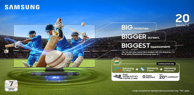 Samsung announces T20 World Cup 2026 offers on Vision AI TV range Samsung Vision AI TVs offers