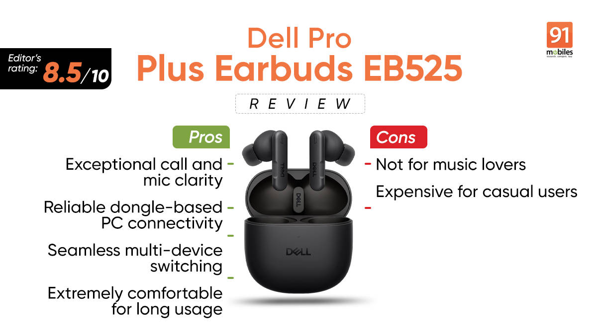 Dell Pro Plus Earbuds (EB525) Review: Your work buddy that can game too