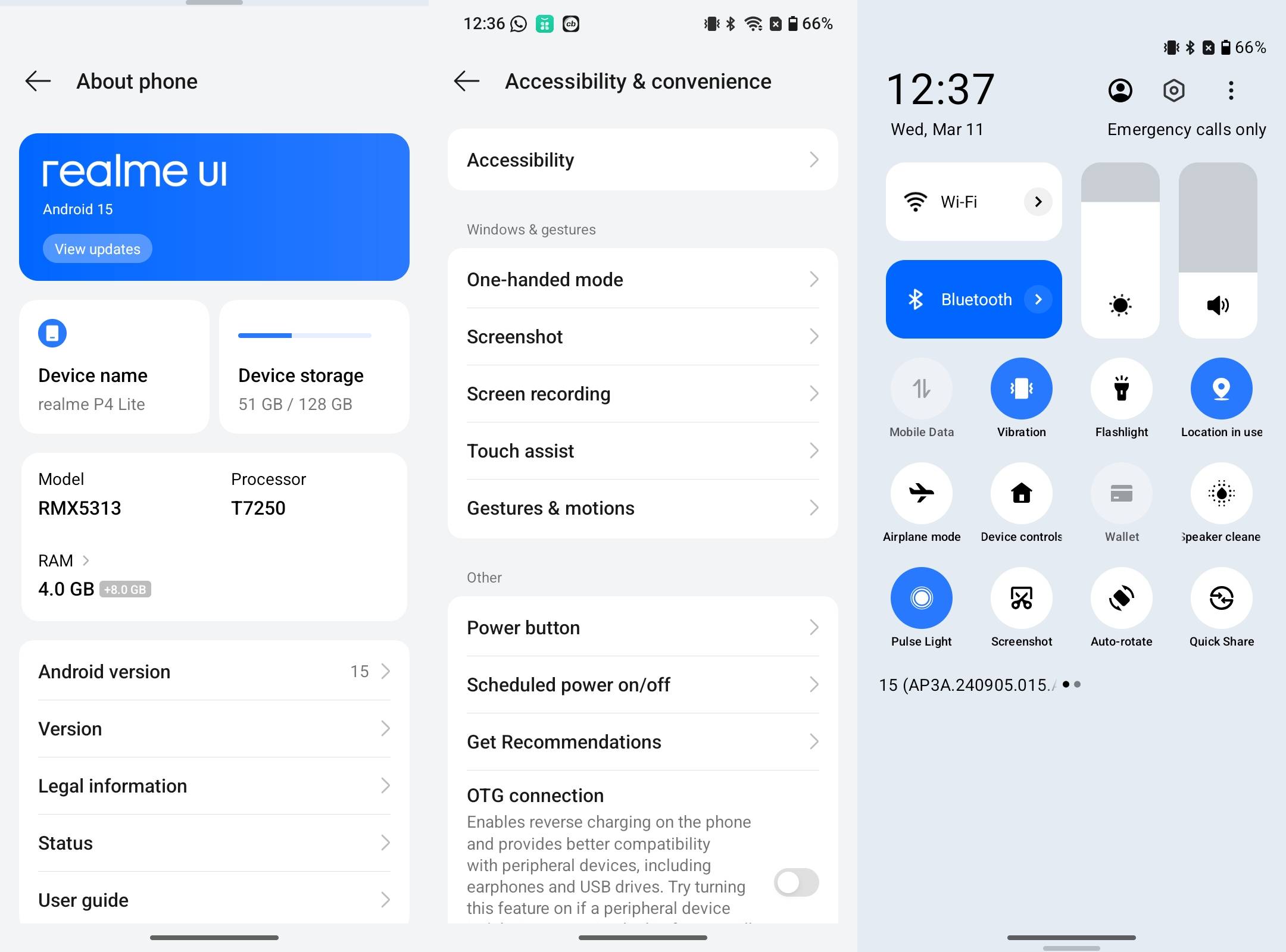 Realme P4 Lite 4G software