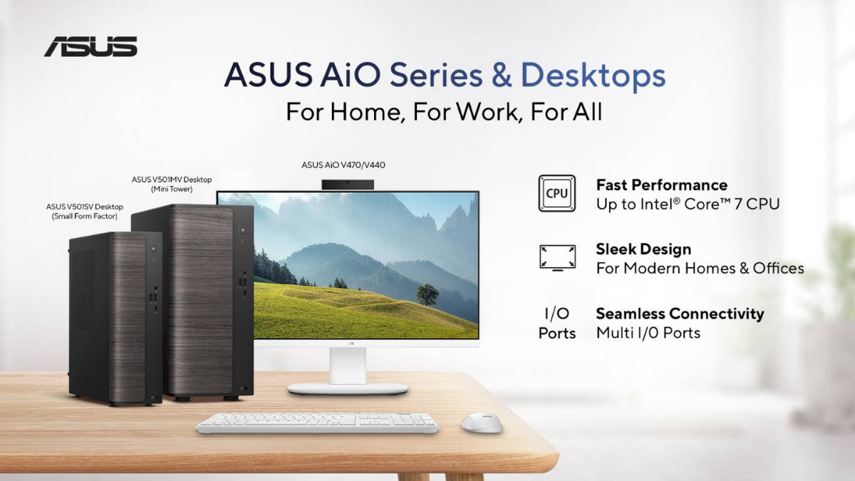 ASUS launches V501 desktops and AiO V400 series in India for homes and small businesses